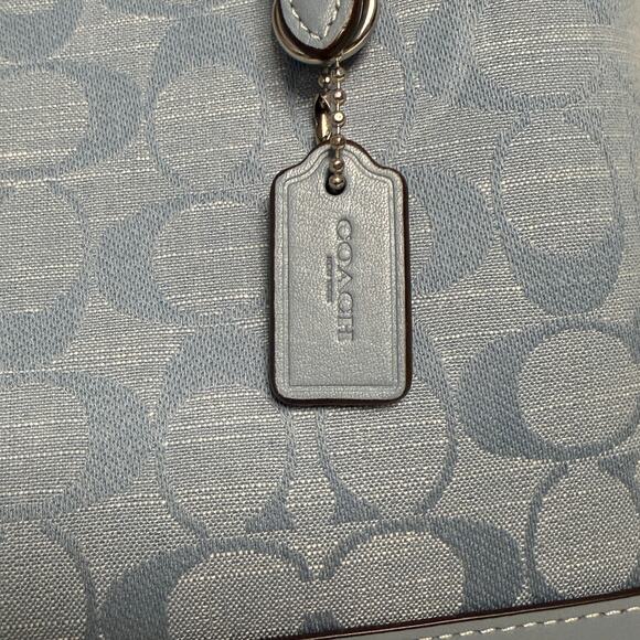 Coach Mollie Tote Bag 25 Signature C Light Blue - Picture 11 of 12